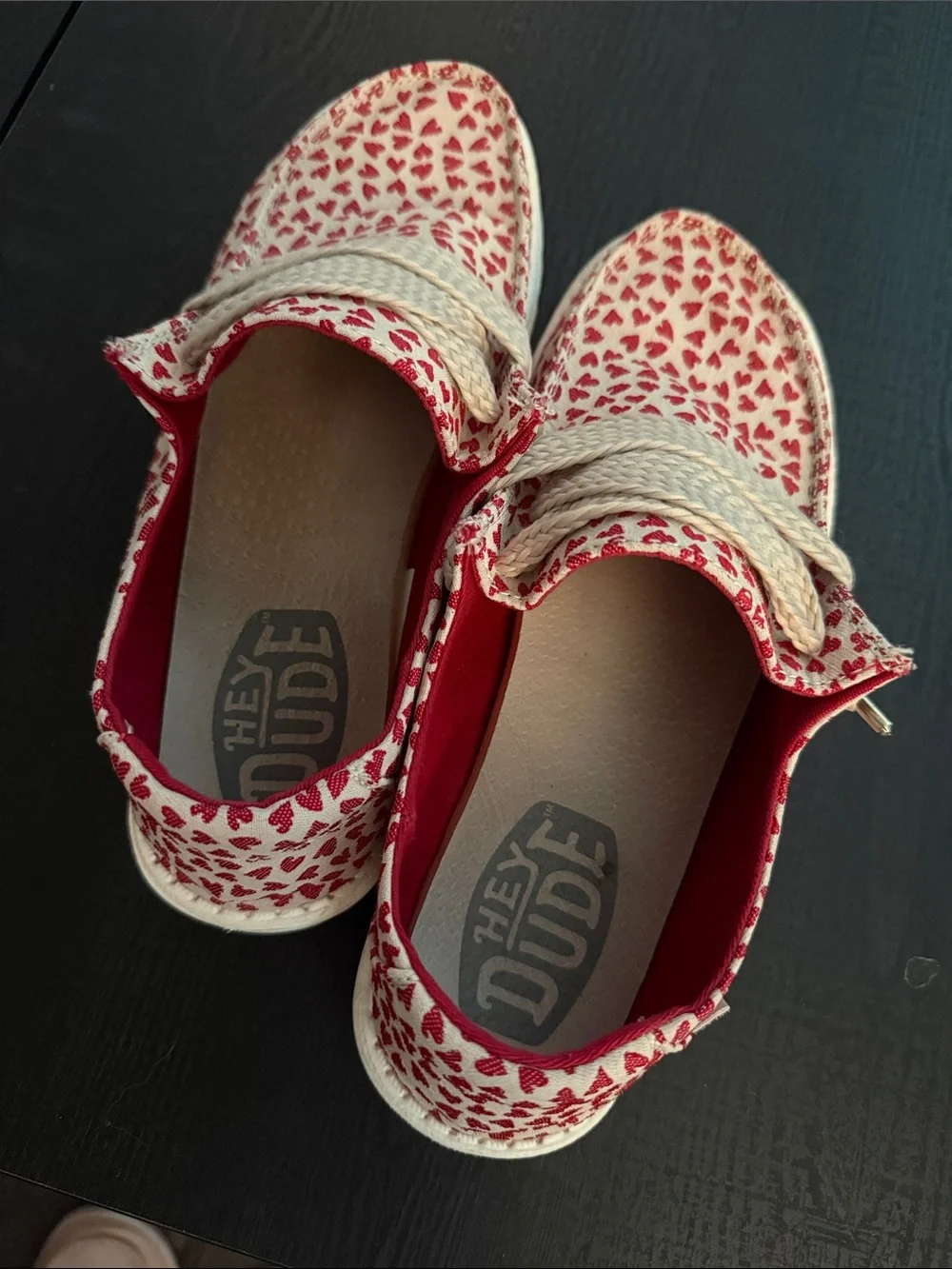 Hey Dude Wendy Love Heart-Print Canvas Slip-Ons - Picture 3 of 5